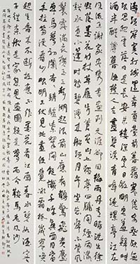 古人題畫詩 180*96厘米（第十三屆中國藝術節全國優秀書法篆刻作品展入展作品）