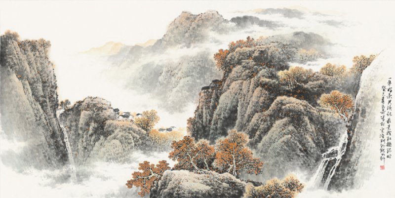 佘玉奇山水畫作品欣賞