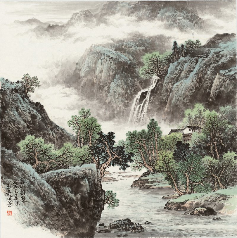 佘玉奇山水畫作品欣賞