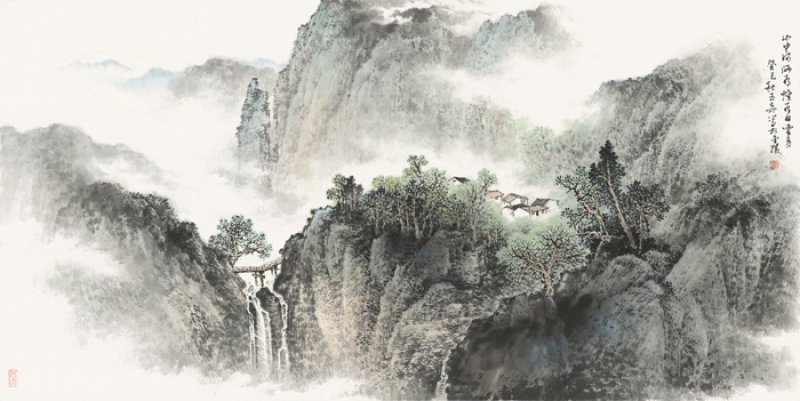 佘玉奇山水畫作品欣賞