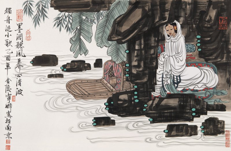 胡寧娜國畫人物作品賞析