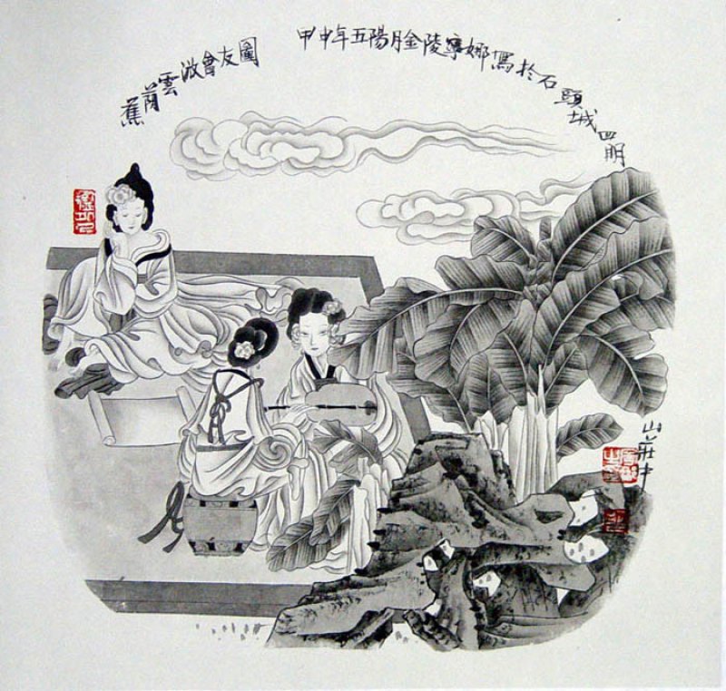 胡寧娜國畫人物作品賞析