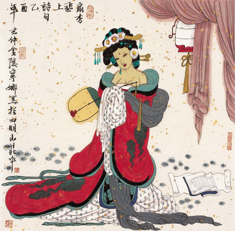 胡寧娜國畫人物作品賞析