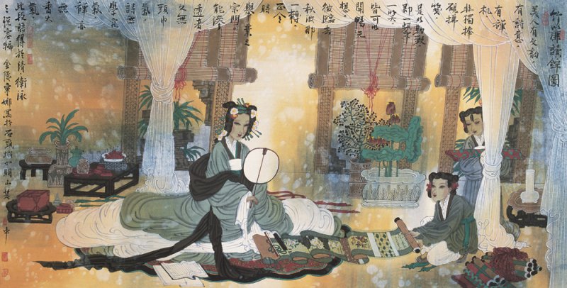 胡寧娜國畫人物作品賞析
