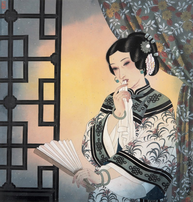 胡寧娜國畫人物作品賞析
