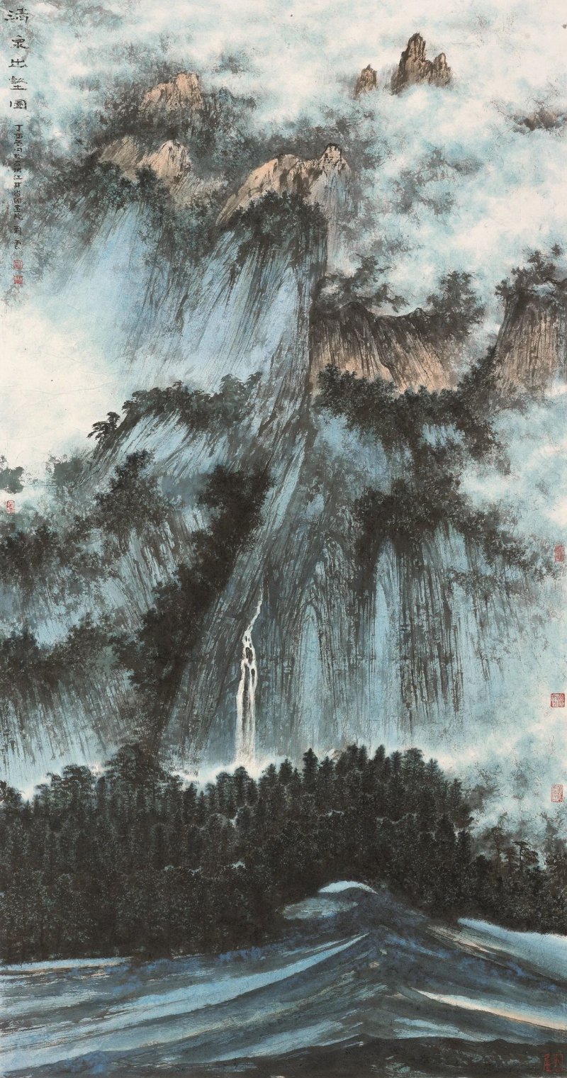 清泉出壑圖182cm×96cm 2017 年