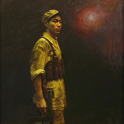 《我是一個兵系列·持湯姆遜槍的戰士》145cm×88cm 1997年