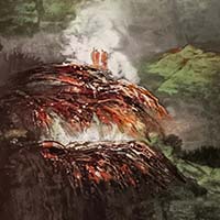 彩墨綜合材料《心靈境土．之二》130cmX65cm