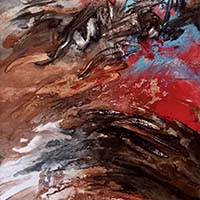 彩墨綜合材料《心靈境土．之八》66cmX46cm