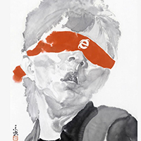 一塊紅布 紙本水墨? 69 x 46cm? 2019
