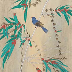 熱帶寫生重彩系列——綠竹藍鳥88x62cm2020