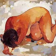 ?吳冠中?夕照看人體