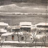 東山瑞雪 ?楊明義 紙本水墨70×138cm 2004年