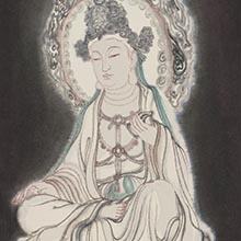 安岳華嚴洞普賢菩薩像寫生║33cm×66cm║宣紙卡片║2018年
