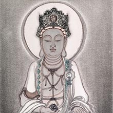 安岳華嚴洞寫生2║33cm×66cm║宣紙卡片║2018年