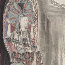 安岳石刻明王寫生1║33cm×66cm║宣紙卡片║2018年