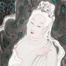 觀自在1║35cm×140cm║紙本設色║2017年