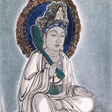 安岳華嚴洞文殊菩薩像║33cm×66cm║宣紙卡片║2022年