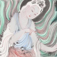 拈花1║35cm×110cm║紙本設色║2016年