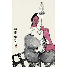 《拈花》 69x137cm 2018年