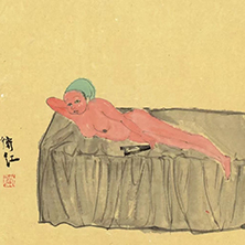 《獨自》 41x38cm 紙本水墨
