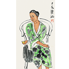 《女人》 67x35cm 紙本水墨