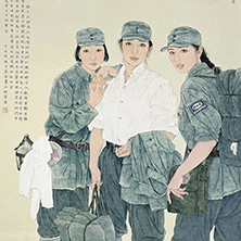 還記得我們嗎？——紀念新四軍建軍 70 周年 紙本2007年 ?195cm x 115cm ??中國美術館藏