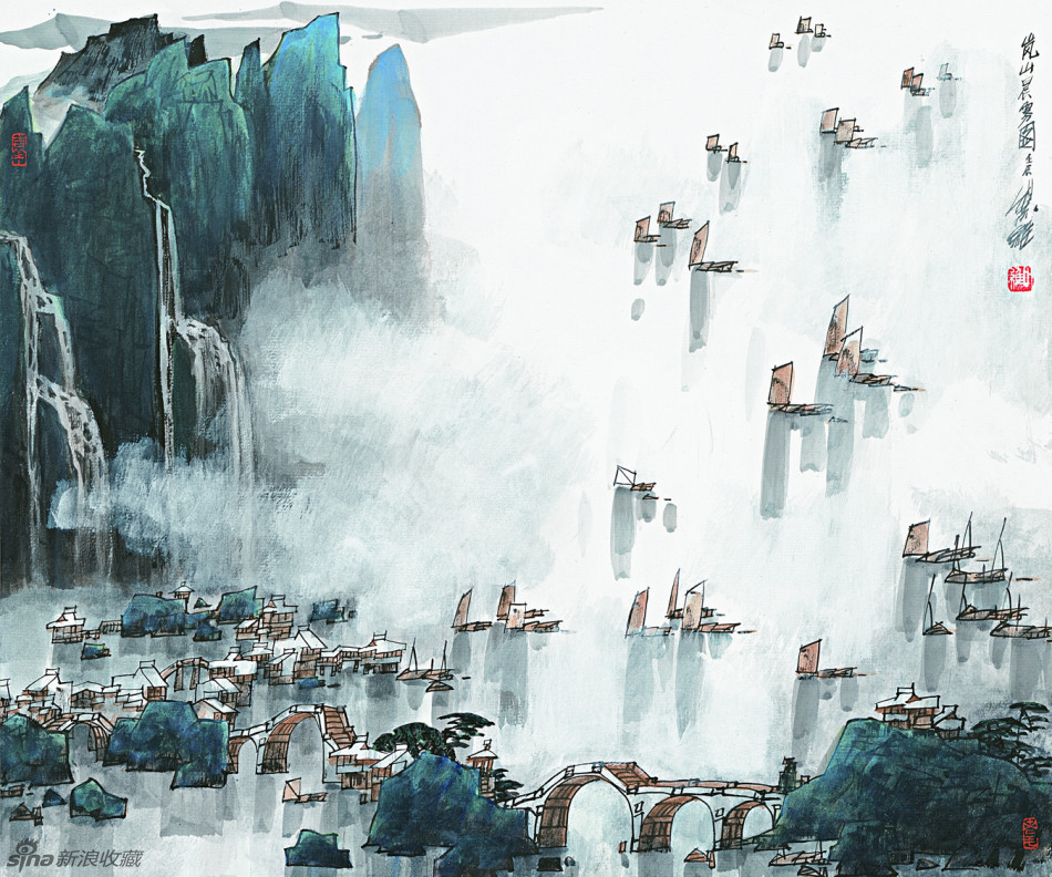毛逸偉山水畫作品