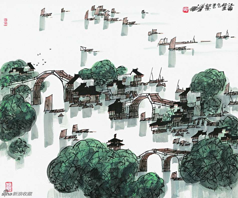 毛逸偉山水畫作品