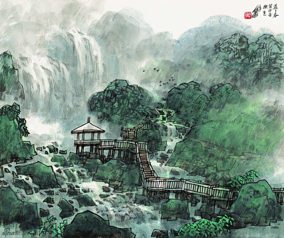 毛逸偉山水畫作品