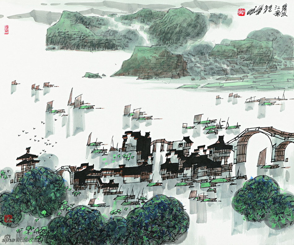 毛逸偉山水畫作品