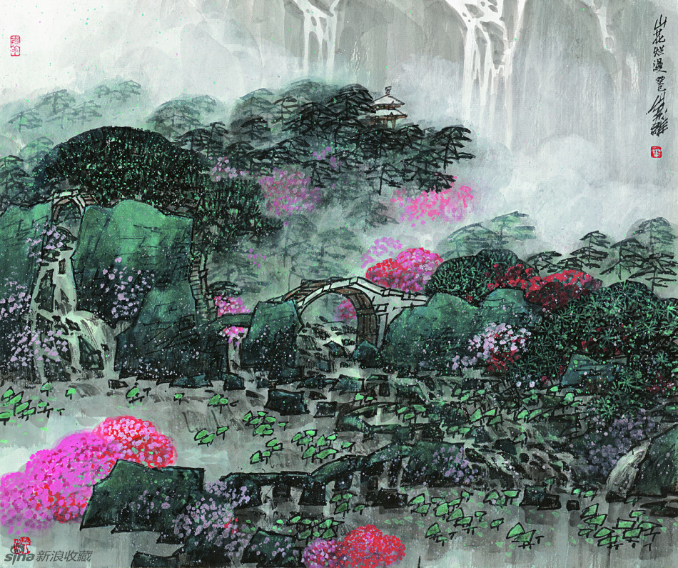 毛逸偉山水畫作品