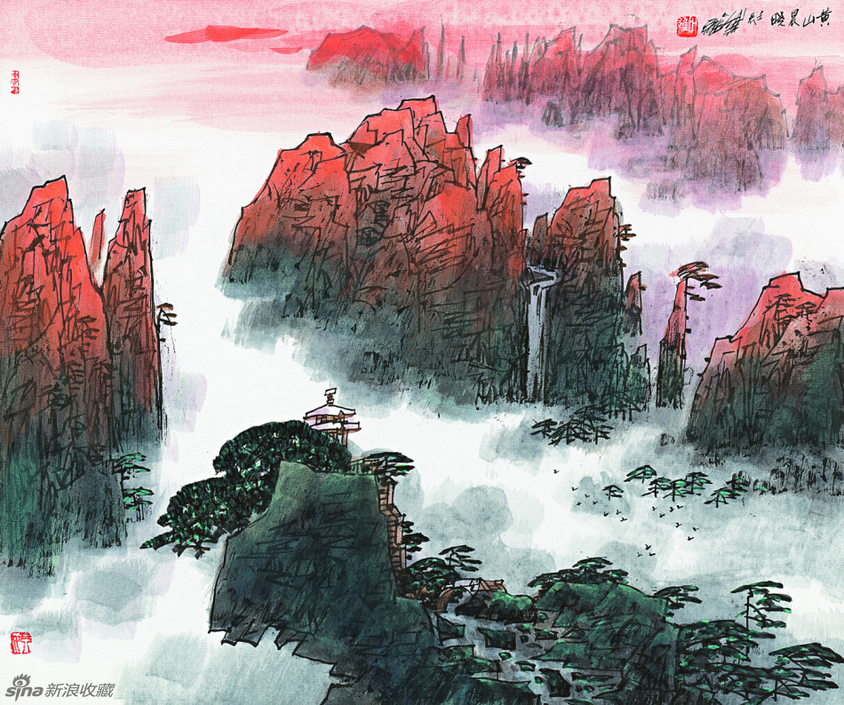 毛逸偉山水畫作品