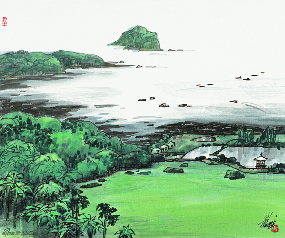 毛逸偉山水畫作品