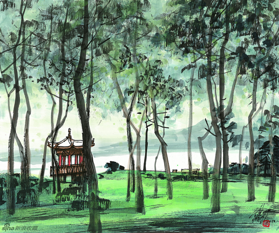 毛逸偉山水畫作品