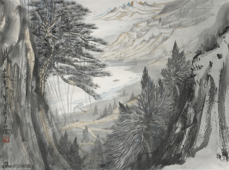 崔見山水畫作品